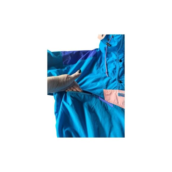 VTG 90s Men's Sz XL Columbia Radial Sleeve Blue Purple Orange Anorak Jacket - Picture 10 of 16